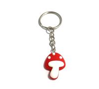 FizzyButton Gifts Toadstool Mushroom Keyring Key Ring with Resin Charm and Silver Tone Keychain