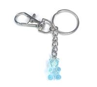 FizzyButton Gifts Translucent Palest Blue Jelly Baby Gummy Bear Charm Keyring Key Ring Keychain