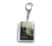 FizzyButton Gifts Vienna Travel Keyring Key Ring with Acrylic Charm