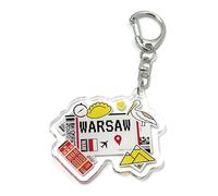 FizzyButton Gifts Warsaw Travel Keyring Key Ring with Acrylic Charm