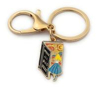 FizzyButton Gifts We're All Mad Here Alice in Wonderland Gold Tone Keyring Key Ring and Lobster Clasp with Enamel Charm