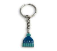 FizzyButton Gifts Woolly Hat Keyring Key Ring with Enamel Charm and Silver Tone Keychain