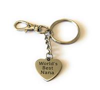 FizzyButton Gifts World's Best Nana heart keyring handbag charm with turquoise gift box
