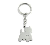 FizzyButton Gifts Yorkshire Terrier Puppy Dog Keyring Key Ring with Stainless Steel Yorkie Silhouette Charm and Turquoise Gift Box