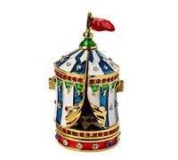 FJ FENGZHIJIE Circus House Trinket Box, Small Building Figurine Jewelry Box | Hand-painted Enamels, Czech Stones, Golden Details, Home Decor, Gift Giving
