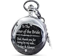 FJ FREDERICK JAMES Father of The Bride Gifts from Daughter - 'to The Father of The Bride.Thank You for Being by My Side' Pocket Watch I Dad of The Bride Gifts I Wedding Gift for Father of The Bride