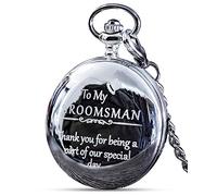 FJ FREDERICK JAMES Wedding Pocket Watches for Groomsman, Best Man, Groom, Father of The Bride & Groom I Silver Engraved I Complete Their Wedding Attire, Groomsman - 3 Set - Silver, Groomsman - 3 Set