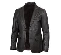 fjackets distressed mens leather jacket Lambskin Leather Casual Coat - Perfect for Business Ultimate Leather Blazer for Men | [1115993] M