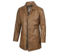 fjackets Leather Jacket For Men - Lambskin Mens Real Leather Jacket 3/4 Length Yellow Coats for Men | [1501487] Suprnatural, XXXL