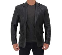 fjackets Premium Men's Leather Blazer - Classic Style, Lightweight Design, Genuine Lambskin, Perfect for Business and Special Occasions | [1502686] 2XL