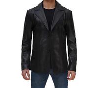 fjackets Premium Men's Leather Blazer - Classic Style, Lightweight Design, Genuine Lambskin, Perfect for Business and Special Occasions | [1114194] L