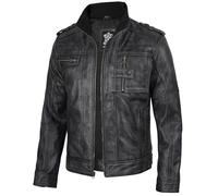 fjackets Real Lambskin Men's Leather Jacket Stand Collar Classic Moto Style Genuine Leather Jackets For Men