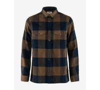 Fjällräven Canada Long Sleeve Shirt Brown Navy Blue - L