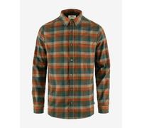 Fjällräven Lappland Stretch Flannel Long Sleeve Shirt Orange Blue Green - M