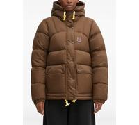 Fjällräven logo-patch padded jacket - Brown M