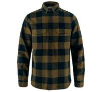 FJALLRAVEN Men's Övik Heavy Flannel Shirt M T, Wood Brown/Dark Navy, XXL