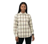 Fjällräven Övik Heavy Flannel Long Sleeve Shirt Beige,Green L Woman