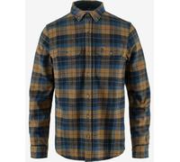 Fjallraven Singi Heavy Flannel Shirt Mens in Dark Navy/Buckwheat Brown