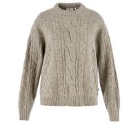 Fjällräven Övik Cable Knit Sweatshirt Beige M Woman