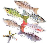 Fjaldjfu 2025 Fishing Gear - 6pcs Bionic Swimming Bait, Probero Robotic Fishing Lure, Swim Baits for Bass, Pike, Muskie, Trout, Walleye - 3D Bionic Swimming Lure