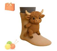 fjaldjfu 3D Knit Animal Socks, 2025 New Novelty Floor Sock for Christmas, Double-Sided Hand Crocheted Winter Warm Sock, Multiple Styles of Animal Socks, Christmas Gifts for Unisex (A)