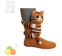 fjaldjfu 3D Knit Animal Socks, 2025 New Novelty Floor Sock for Christmas, Double-Sided Hand Crocheted Winter Warm Sock, Multiple Styles of Animal Socks, Christmas Gifts for Unisex (F)
