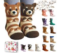 fjaldjfu 3D Knit Animal Socks, Animal Soft Cotton Socks, Funny Christmas Compression Socks, Sloth Socks for Girls & Women - Christmas Gifts Unisex, Double-layer Cotton, Cute and Warm (1PC*B)
