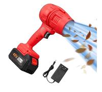 fjaldjfu Anchester Turbo Jet Blower, Cordless Turbo Super Power Air Duster, 180000 RPM Handheld Car Dryer Air Blower, Stepless Speed Regulation Portable Dust Cleaner (Red,1pc+1pc Battery)