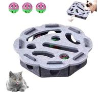 fjaldjfu Cat Scratch Puzzle Enrichment Box, 2026 New Cat Puzzle Felt Maze Box Cats Toys, Interactive Cats Nail File Scratch with 3 Bell Balls, Stimulate Kittern Energy and Instincts (White-R-1pc)