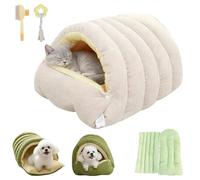 fjaldjfu Cozy Monster Cat Bed, Soft and Warm Pet Cave for Indoor Cats, Removable and Washable Winter Closed-Off Cat Bed, Dual-Purpose Small Dog Nests, for Cats, Kittens and Small Dogs (White,M)