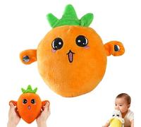 fjaldjfu Interactive Music Plush Toy Set, Fruit Shape Singing Toys, Touch Sensitive Soft Fruit Musical Toy for Child Early Education, Multiple Sensing Mode Doll for Parent-Child Playing Fun (orange)