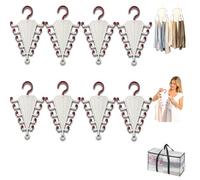 fjaldjfu Multi-Functional V-Shaped Double Sided Hanger Storage Rack, 360° Rotating Space-Saving Closet Organizer, Multi-Layer Vertical Clothes Rack with 12 Hooks, for Hats, Scarves, Belts (8pc-red)