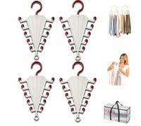 fjaldjfu Multi-Functional V-Shaped Double Sided Hanger Storage Rack, 360° Rotating Space-Saving Closet Organizer, Multi-Layer Vertical Clothes Rack with 12 Hooks, for Hats, Scarves, Belts (4pc-red)