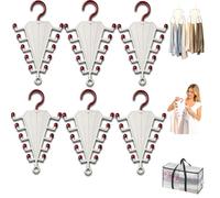 fjaldjfu Multi-Functional V-Shaped Double Sided Hanger Storage Rack, 360° Rotating Space-Saving Closet Organizer, Multi-Layer Vertical Clothes Rack with 12 Hooks, for Hats, Scarves, Belts (6pc-red)