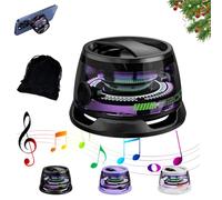Fjaldjfu Multifunctional Magnetic Bluetooth Speaker - Cyber Mini G200 Portable Speaker With Color Light Phone Stand (Black)