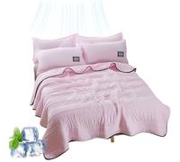 fjaldjfu Nuvodreams Silk Cooling Blanket, 100% Cool Ice Silk Cooling Blanket for Hot Flashes, Double Side Breathable Summer Bedding for Hot Sleepers Must Haves, Lightweight, King Size (Pink,Small)