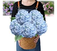 fjaldjfu Outdoor Artificial Hydrangea Flowers, 2025 New 3D Artificial Plants Outdoor Uv Resistant, 20Inch Lifelike Fake Flowers No Fade, Faux Plants for Garden Porch Window Box Decorating (Blue,5PCS)