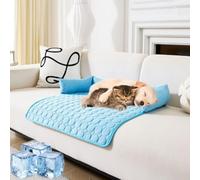 fjaldjfu Pelsbarn Cooling Bed, Pelsbarn HeatRelief Dog Cooling Mat Waterproof Couch Cover Washable, Non-Slip Bottom, Dog Couch Bed for Sofa Floor Car (Blue,L)