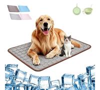 fjaldjfu Pet Cooling Mat, 2026 New Summer Multiple Specifications Cooling Mat for Dogs, reusable Durable Cat Cool Blanket for Indoor and Outdoor on the Go or in the Car (brown, S)