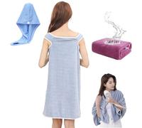 fjaldjfu Plus Size Women'S Wearable Shower Skirt, Towelling Changing Robe with Pockets -Soft Friendly, Easy to Put On, Absorbent Towel Wrap, Suitable for Home, Swimming, Beach (10PCT)