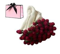 fjaldjfu Rose Bouquet Blanket Material Kit, 2025 New Crochet Flower Bouquet Blanket Diy Handmade, Crochet Rose Blanket Home Decor (31in,Material package-A)