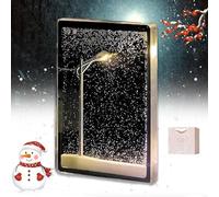fjaldjfu Snowy Lamp, Snowy Night Flowing Night Light, Snow Night Flow Hemp Small Night Lamp Snow Scene Street Lamp, Snowy Lamp Night Light, Make Your Own DIY Christmas Night Light (1Pcs)