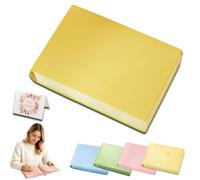 fjaldjfu Thickened Color Brick Notebook, A5 PU Leather Hardcover Journal, 720 Pages Thick Bleedproof Paper, with Ribbon Bookmark Pen Holder, for Office School Travel Gift (yellow)