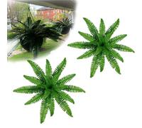 fjaldjfu Uv Resistant Lifelike Artificial Boston Fern, Uv Resistant Artificial Outdoor Plants, Nearly Natural Fake Ferns, Boston Fern That Look Real For Home Decor (2pcs-Medium)