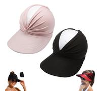 fjaldjfu Women's UPF 50+ UV Protection Sun Visor Hat, Wide Brim Quick Dry Foldable Summer Sun Hats, Beach Hats for Women (2pc-d)