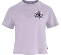 Fjall Raven - Comfortable and lightweight organic cotton T-shirt - Fjällblomster Logo Tee W Lavender Mist for Women - Size L - Purple Purple L