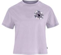 Fjall Raven - Comfortable and lightweight organic cotton T-shirt - Fjällblomster Logo Tee W Lavender Mist for Women - Size XS - Purple Purple XS