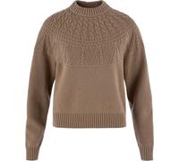 Fjällräven Övik Solid Jacquard Knit Sweatshirt Brown M Woman