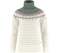 Fjallraven 84792-113-614 Övik Knit Roller Neck W/Övik Knit Roller Neck W Sweatshirt Women's Chalk White-Patina Green Size m