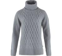Fjallraven 84793-055 Övik Cable Knit Roller Neck W Sweatshirt Women's Flint Grey Size S